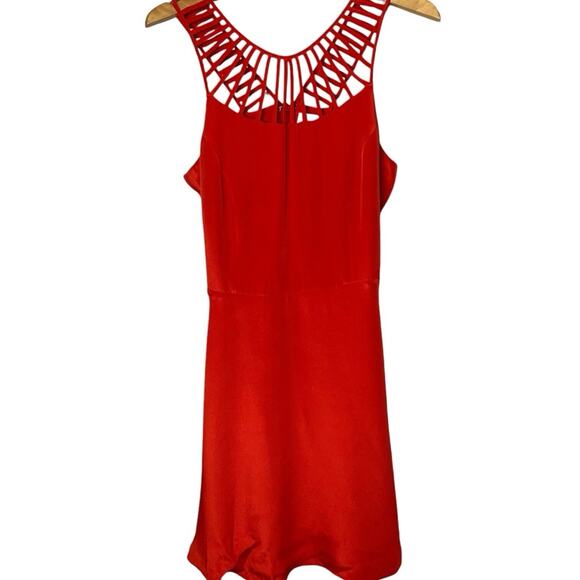 Parker Silk Dress Size Medium Sarah Red Fit & Flare Coquette Party Date Night - Picture 6 of 12